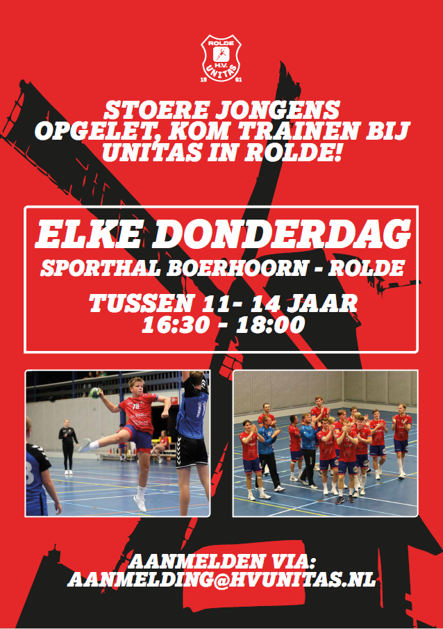 Unitas organiseert: Training speciaal voor boys