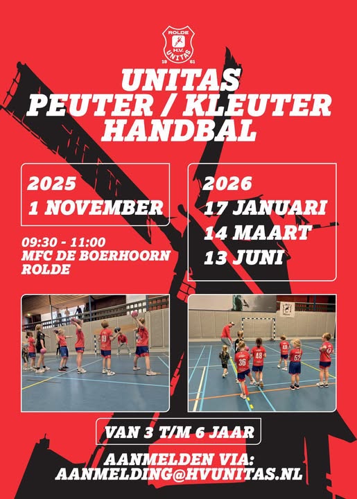 Speciaal voor de jongsten: peuter/kleuter handbal!